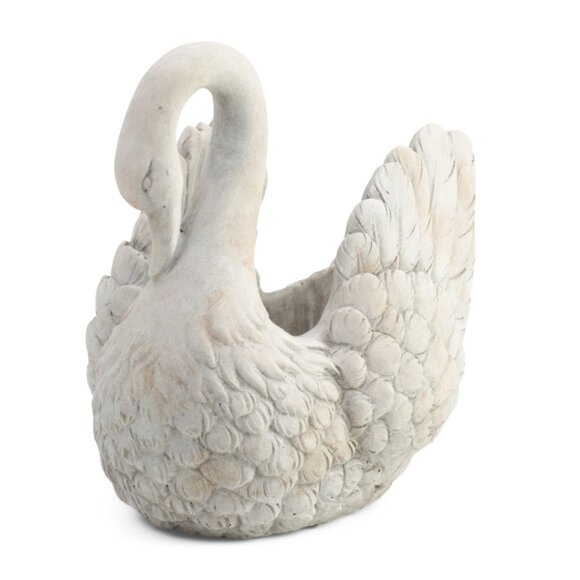 THREE HANDS Grey 12.25in Swan Terracotta Planter - Picture 1 of 1